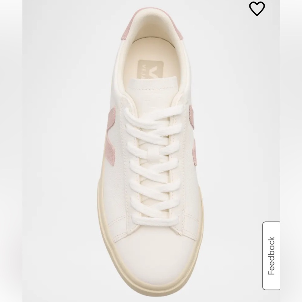 Veja Women's White and Pink Sneakers - Picture 4 of 10